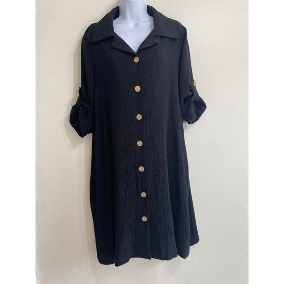 Nina Leonard Dresses & Skirts - New With Tags Nina Leonard Black Dress - Size Large, Lagenlook